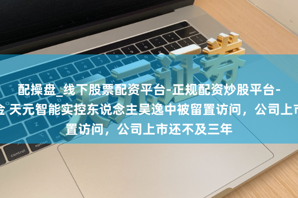 配操盘_线下股票配资平台-正规配资炒股平台-配资平台佣金 天元智能实控东说念主吴逸中被留置访问，公司上市还不及三年