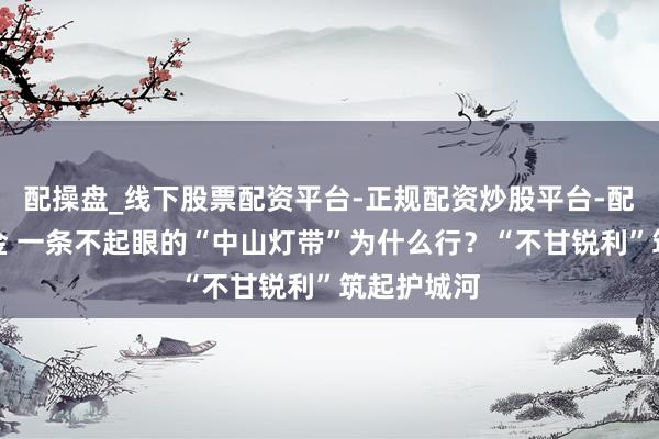 配操盘_线下股票配资平台-正规配资炒股平台-配资平台佣金 一条不起眼的“中山灯带”为什么行？“不甘锐利”筑起护城河