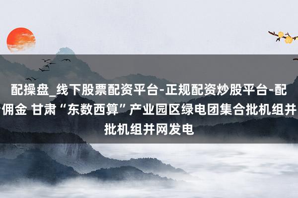 配操盘_线下股票配资平台-正规配资炒股平台-配资平台佣金 甘肃“东数西算”产业园区绿电团集合批机组并网发电