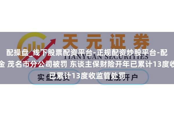 配操盘_线下股票配资平台-正规配资炒股平台-配资平台佣金 茂名市分公司被罚 东谈主保财险开年已累计13度收监管处罚