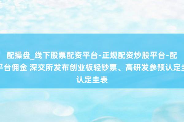 配操盘_线下股票配资平台-正规配资炒股平台-配资平台佣金 深交所发布创业板轻钞票、高研发参预认定圭表