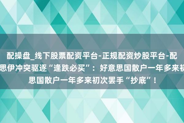 配操盘_线下股票配资平台-正规配资炒股平台-配资平台佣金 好意思伊冲突驱逐“逢跌必买”：好意思国散户一年多来初次罢手“抄底”！