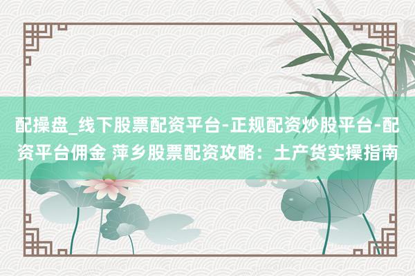配操盘_线下股票配资平台-正规配资炒股平台-配资平台佣金 萍乡股票配资攻略：土产货实操指南