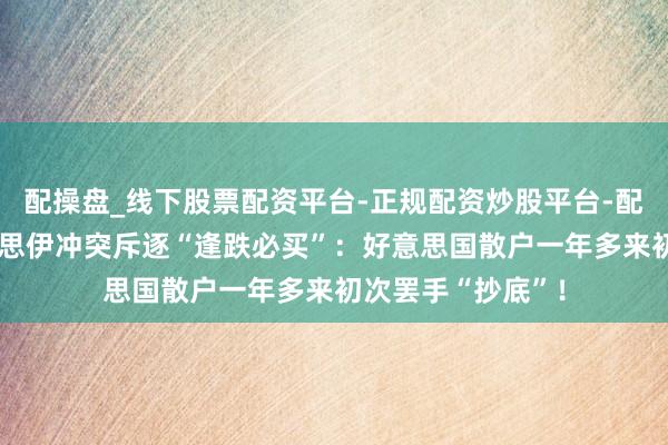 配操盘_线下股票配资平台-正规配资炒股平台-配资平台佣金 好意思伊冲突斥逐“逢跌必买”：好意思国散户一年多来初次罢手“抄底”！