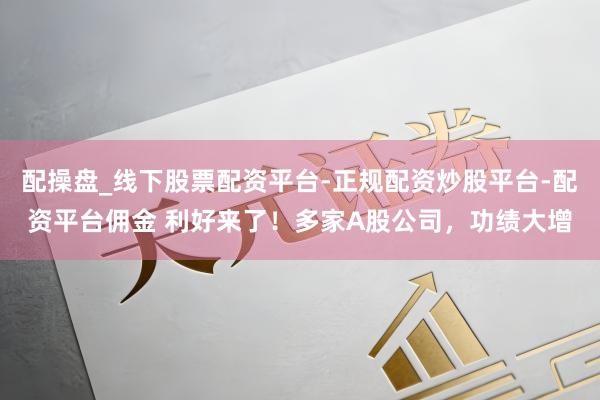 配操盘_线下股票配资平台-正规配资炒股平台-配资平台佣金 利好来了！多家A股公司，功绩大增
